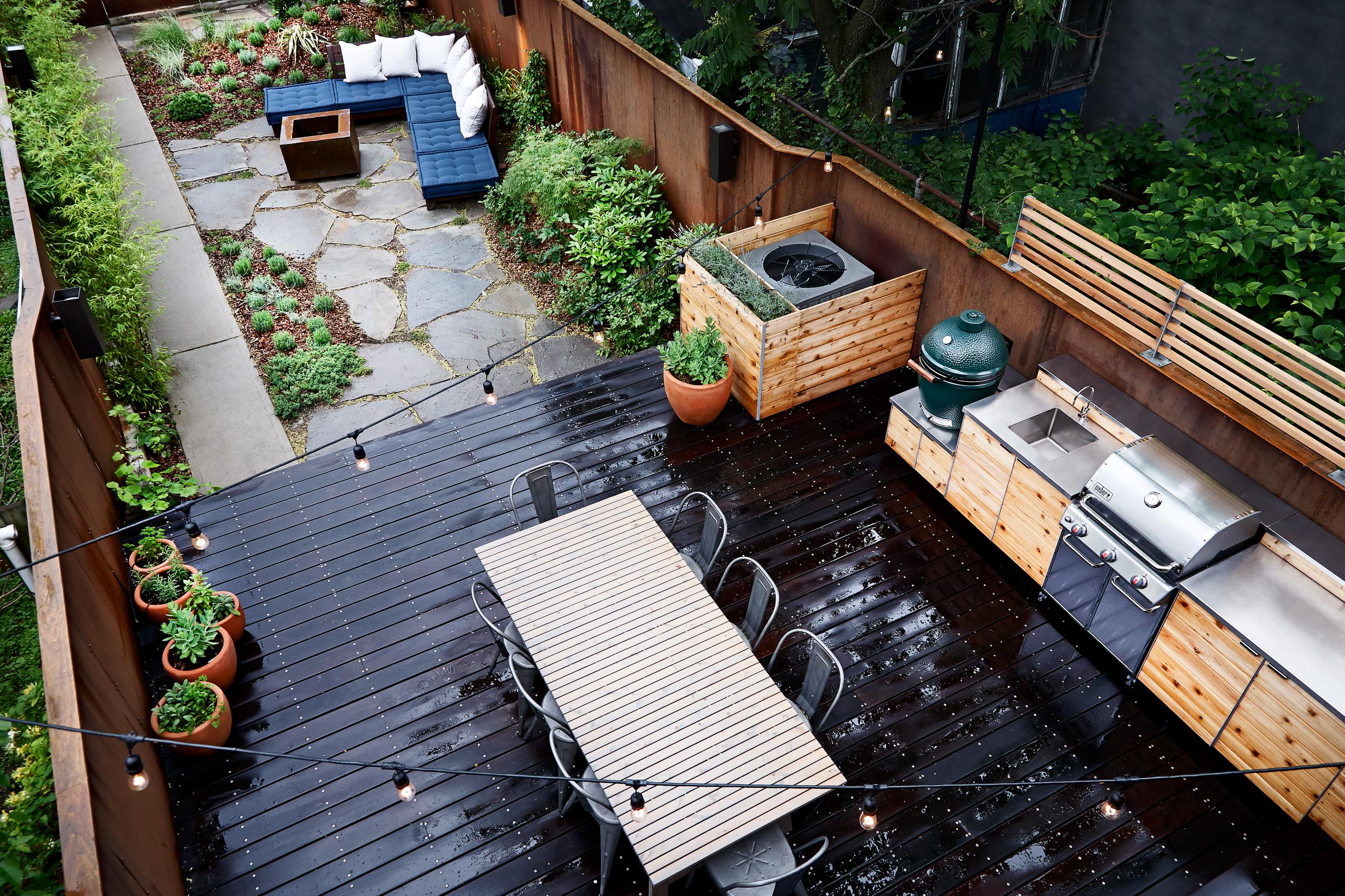 HVAC condenser unit outside home